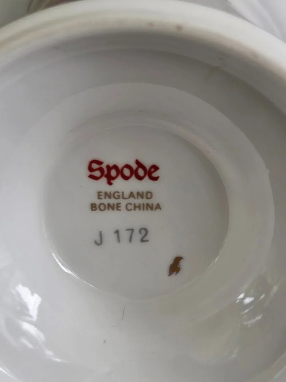 Vintage Spode Bone China Footed Spilled/Bud Vase Fruit & Foliage Gold Rim J 172